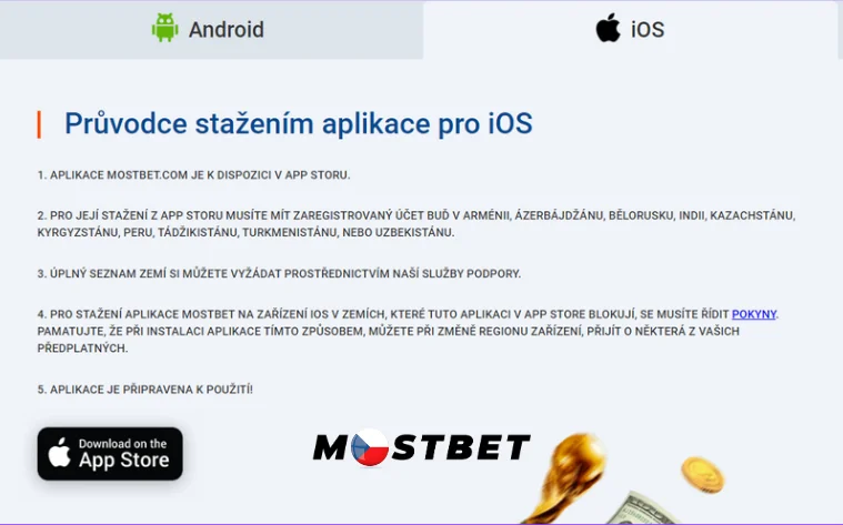 Postup stažení aplikace pro iOS